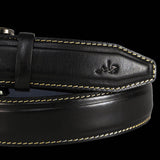 Aero Feather Edge Black - Hand Made Men's Leather Belt