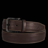 Aero Feather Edge Dark Brown - Hand Made Men's Leather Belt