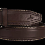 Aero Feather Edge Dark Brown - Hand Made Men's Leather Belt