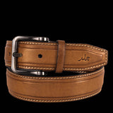 Aero Feather Edge Tan - Hand Made Men's Leather Belt