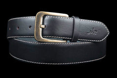 Feather Edge Black - Leather Belt For Men