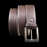 Feather Edge Burgundy - Leather Belt For Men