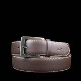 Feather Edge Burgundy - Leather Belt For Men