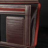 Executive Genuine Leather Zippered Portfolio & Document Organizer