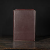 Executive Genuine Leather Zippered Portfolio & Document Organizer