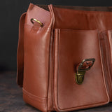 Multi-Pocket Leather Field Bag