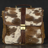 Cowhide Messenger: Authentic Hair-on-Hide Briefcase