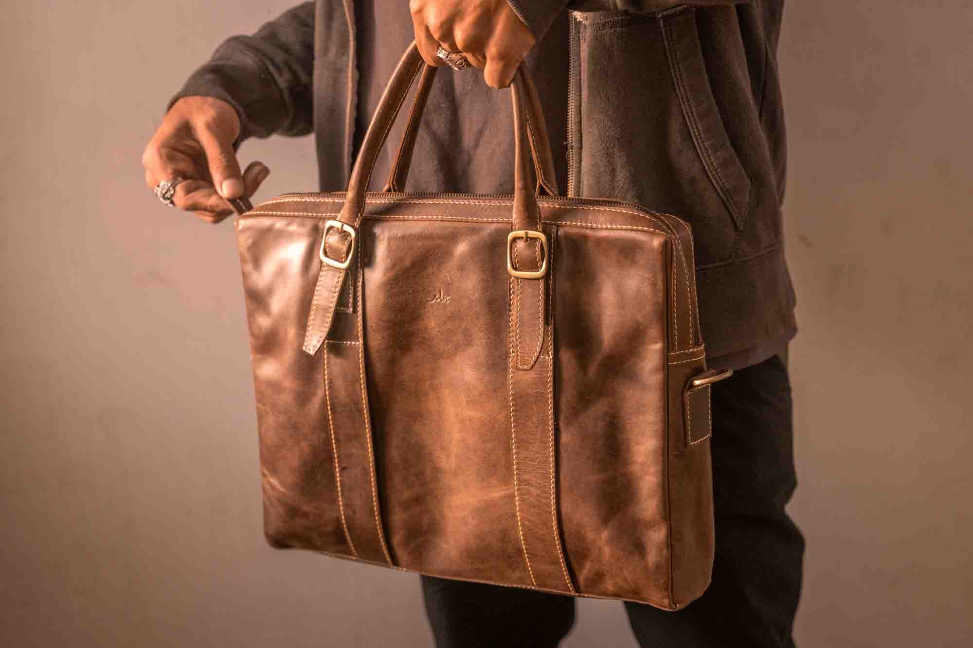 Leather office bag hot sale for gents