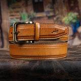 Aero Feather Edge Tan - Hand Made Men's Leather Belt