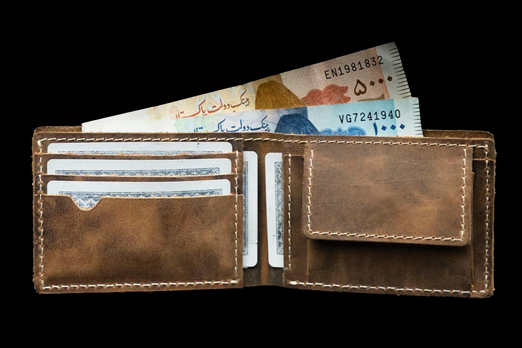 Shop Lai Style Leather Men's Pocket Wallet Black | Dragon Mart UAE
